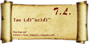 Tax László névjegykártya